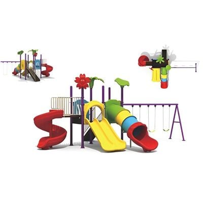 MYTS Mega Garden  dual and single slides and swings